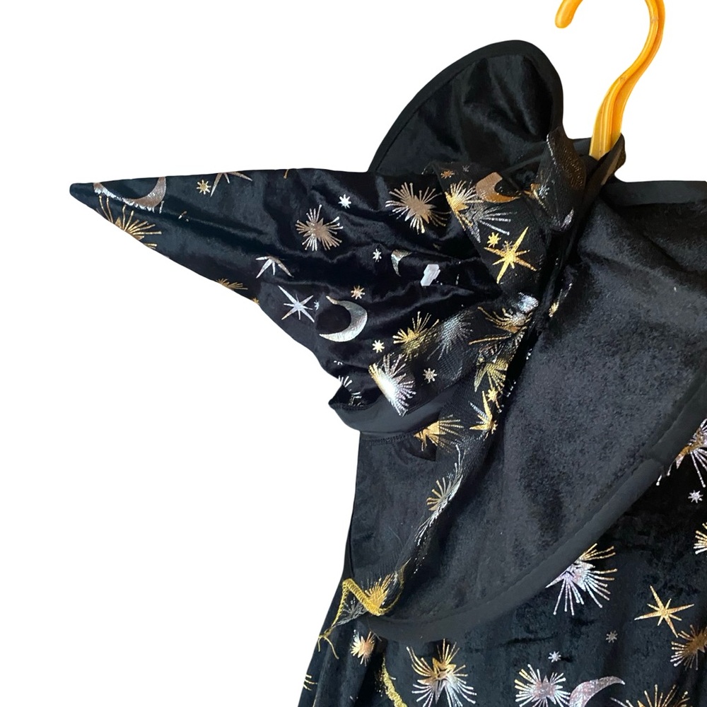 Light up Witch costume Black and Gold Celestial Print Fabric - Picture 3 of 8